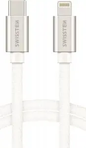 USB-C uz Lightning uzlādes un datu kabelis Sourcing Swissten Textile Universal Quick Charge 3.1 1,2 m sudraba