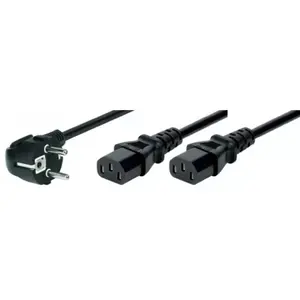 Power Cable Tecline 808410 Black 1.8 m Power Plug Type F 2 x C13 Coupler