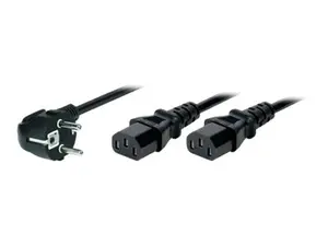 Сетевой кабель Tecline 808410 Черный 1.8 м Сетевой разъем типа F 2 x C13