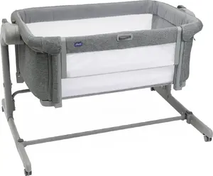 Кроватка-колыбель CHICCO NEXT2ME MAGIC EVO тёмно-серая — прикроватная кроватка с откидной боковиной и регулировкой по высоте