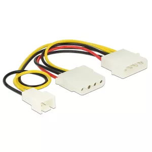 Iekšējais barošanas kabelis DeLOCK 83658 0.39 m 3-pin uz 2 x Molex 4-pin