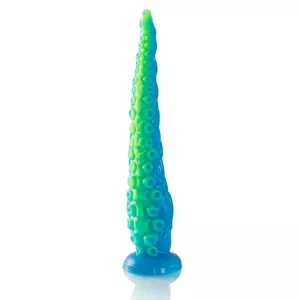 Dildo EPIC Scylla silicone, fluorescent green, tentacle design, large size