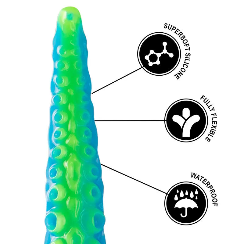Dildo EPIC Scylla silicone fluorescent green Photo 6