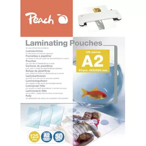 Peach Laminating Pouches A2, 125 mic, glossy, PP525-12, set of 50