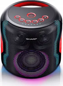 Sharp PS-921 2.1 Portable Party Speaker System, 130W PMPO, Bluetooth 5.0, Wireless, Black
