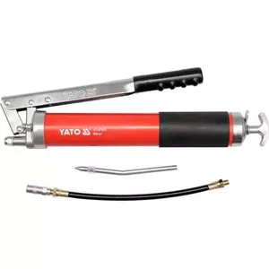Шприц для смазки YATO YT-07042 — ручной алюминиевый шприц для смазки, красный/чёрный/серебристый