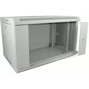 Wall-mount 6U 19" rack cabinet ProBase W6-60x45-GR, dimensions 600×450×368 mm