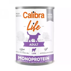 Влажный корм для собак Calibra Life Adult Monoprotein Lamb 400 г — монопротеиновая консервированная еда для взрослых собак