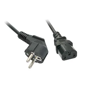 Lindy 2m Mains Cable Schuko Angled to C13 H05VV-F3G