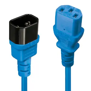 Lindy IEC Extension Cable 2 m Blue C13 Coupler to C14 Coupler