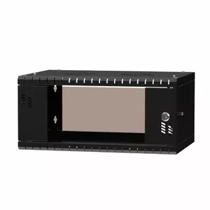 Rack cabinet 19" Stalflex 4U 350mm depth, glass front door, black