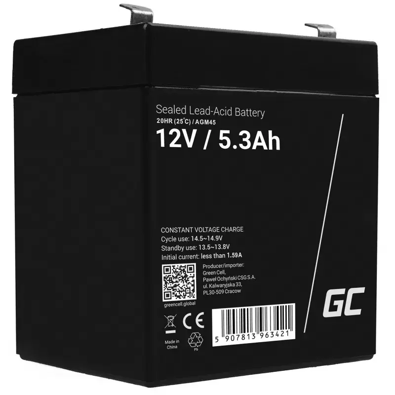 AGM GREEN-AGM45 UPS akumulators svina-skābes 12