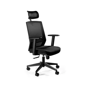 Ergonomic office chair UNIQUE ESTA FS02-1H black with adjustable height and lumbar support