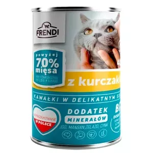 Влажный корм для кошек Frendi с мясными кусочками курицы в нежном соусе 400 г