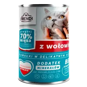 Влажный корм для кошек Frendi — с кусочками говядины в нежном соусе, 400 г