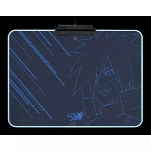 Spēļu peles paliktnis Lexip Madara Destruction — 350×260 mm, daudzkrāsains, zila apgaismojuma
