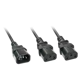 IEC sadalītāja kabelis Lindy 2m IEC C14 uz 2 x IEC C13