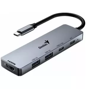 USB Hubs Genius UH-500 Sudraba HDMI USB Type-C 60Hz 4K