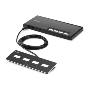KVM switch Belkin F1DN004MOD-KM-4 USB ports Aluminium Black