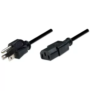 Power Cord Manhattan 300179 US 2-pin plug to C13 Female 1.8m Black