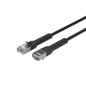 Lanview LV-6AFTP-FLEX-ANG-005B Networking Cable Cat6a U/FTP STP RJ-45 Male to Male Gold-Plated Contacts Black