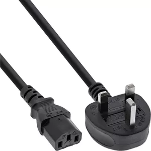 InLine power cable England male / 3pin IEC C13 male 0.5m