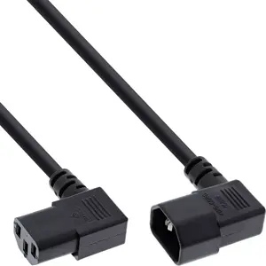Сетевой кабель InLine C13/C14 черный угловой 0.5м