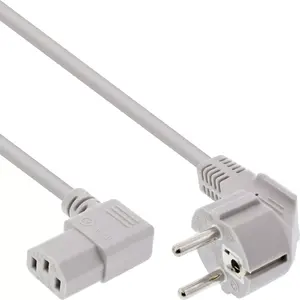 Кабель питания InLine CEE 7/7 угловой 3pin IEC C13 угловой серый 0.5м