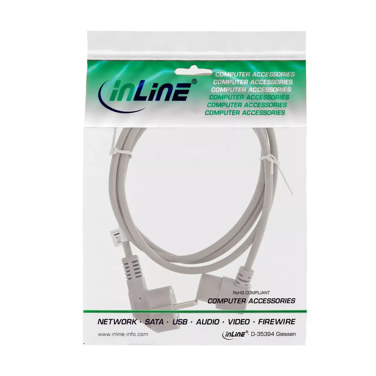 Кабель питания InLine CEE 7/7 угловой 3pin IEC C13 Photo 2