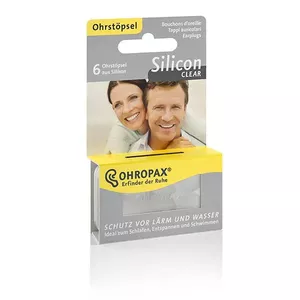 Auss aizbāžņi OHROPAX Silicon Clear Grey 6 gab Siliķis