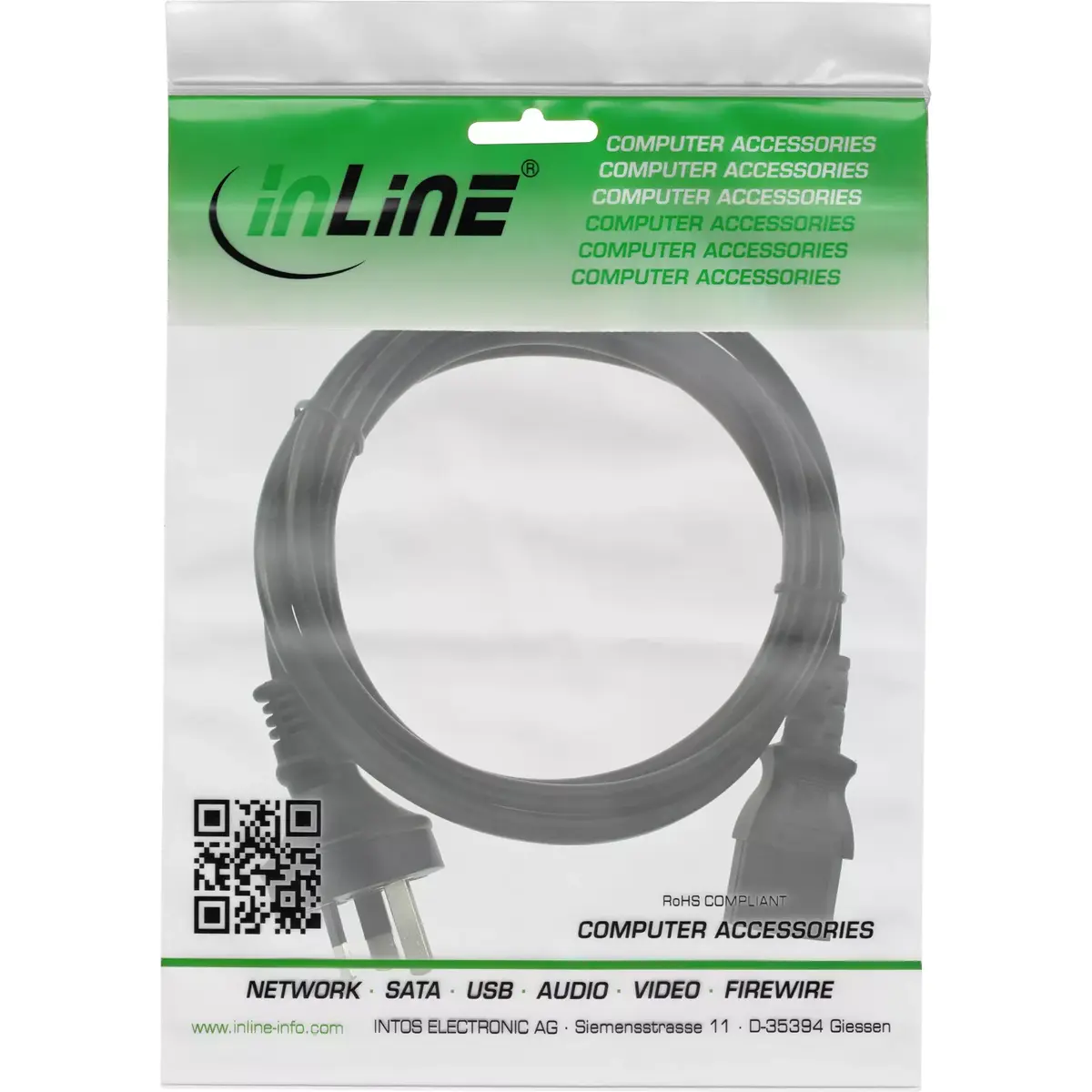 InLine power cable Australia 3pin IEC C13 male Photo 2