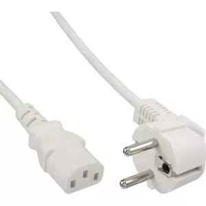 Сетевой кабель InLine CEE 7/7 угловой 3pin IEC C13 male белый 0.5м