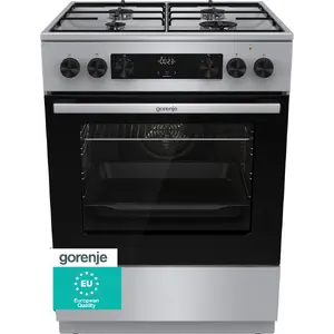 Gas-electric cooker Gorenje GKS6C70XJ, 6 cooking zones, 70 cm, Energy class A