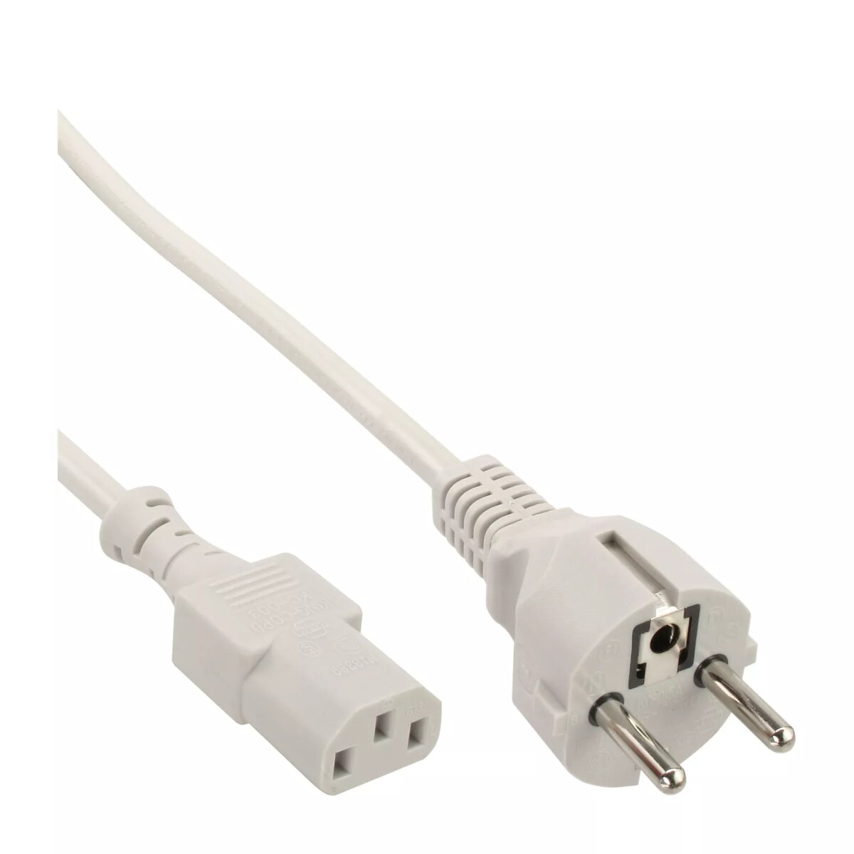 InLine power cable CEE 7/7 straight 3pin IEC C13 male Photo 1