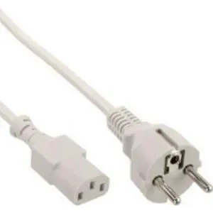 InLine power cable CEE 7/7 straight 3pin IEC C13 male grey 1m