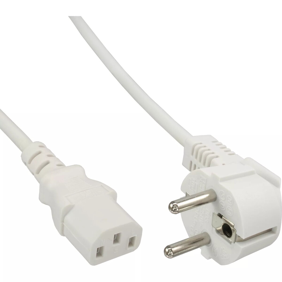 InLine power cable CEE 7/7 angled 3pin IEC C13 male Photo 1