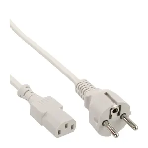 InLine power cable CEE 7/7 straight 3pin IEC C13 male grey 1.8m
