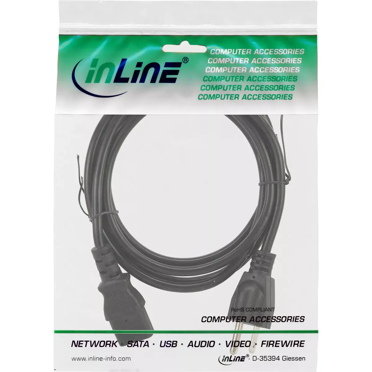 InLine power cable USA male / 3pin IEC C13 male Photo 2