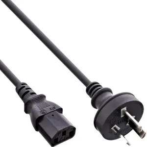 InLine power cable Australia to 3pin IEC C13 male 5m
