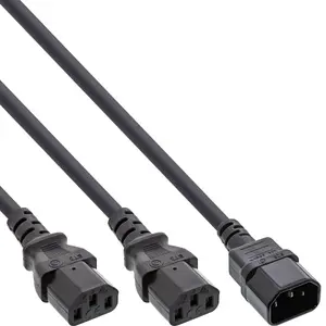 Power Y-cable InLine 16657L 1x IEC-C14 to 2x IEC-C13 5m