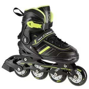 NILS EXTREME NH18191 2IN1 INLINE SKRITUĻSLIDAS MELNAS/ĻIMA IZMĒRS. M (34-38) AR NOMAINĀMĀM HOKEJA SLIDĀM