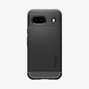 Phone case Spigen Rugged Armor for Google Pixel 8a — TPU, matte black, fits 6.1" screen