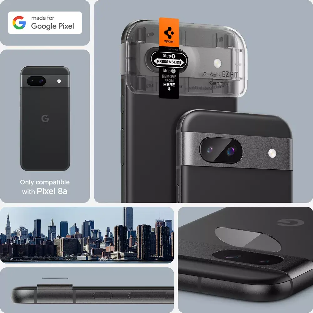 Spigen GLAS.tR EZ Fit kameras aizsargstikls priekš Pixel 8a Photo 9