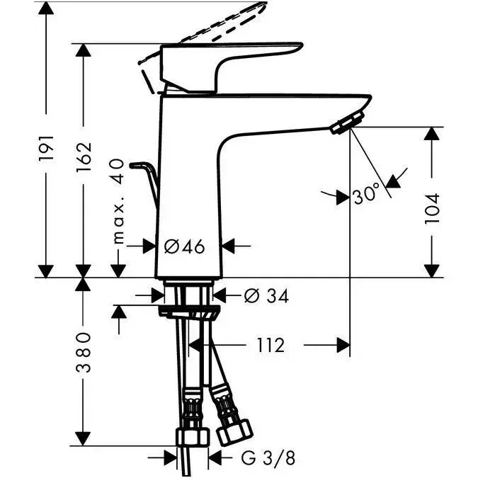 Смеситель hansgrohe TALIS E 110 для умывальника Photo 2