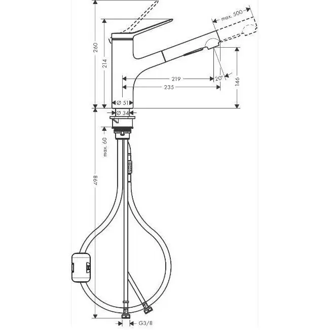 Veļas krāns Hansgrohe 74800000 Photo 4