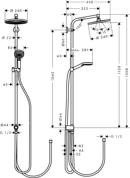 Система душа Hansgrohe Crometta S Photo 2