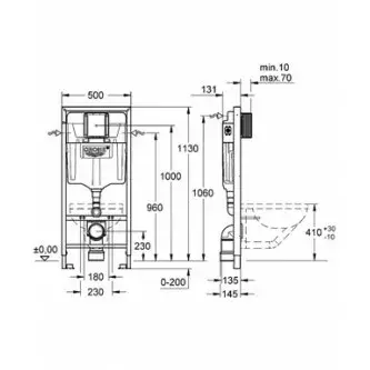 GROHE Rapid SL монтажная рама для унитаза 1,13 м 38536001 Photo 2