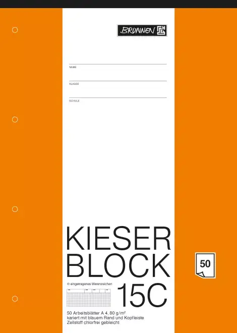 Brunnen 1042925 Bloknota papīrs A4 rūtiņās