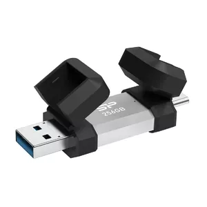 Silicon Power Dual USB Drive | Mobile C51 | 256 ГБ | USB Type-A и USB Type-C | Серебристый