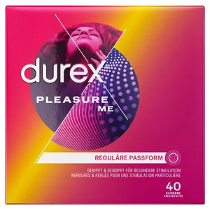 Condoms Durex Pleasure Me x40 — ultra thin, extra lubricated, dotted & ribbed, regular size, anatomical shape
